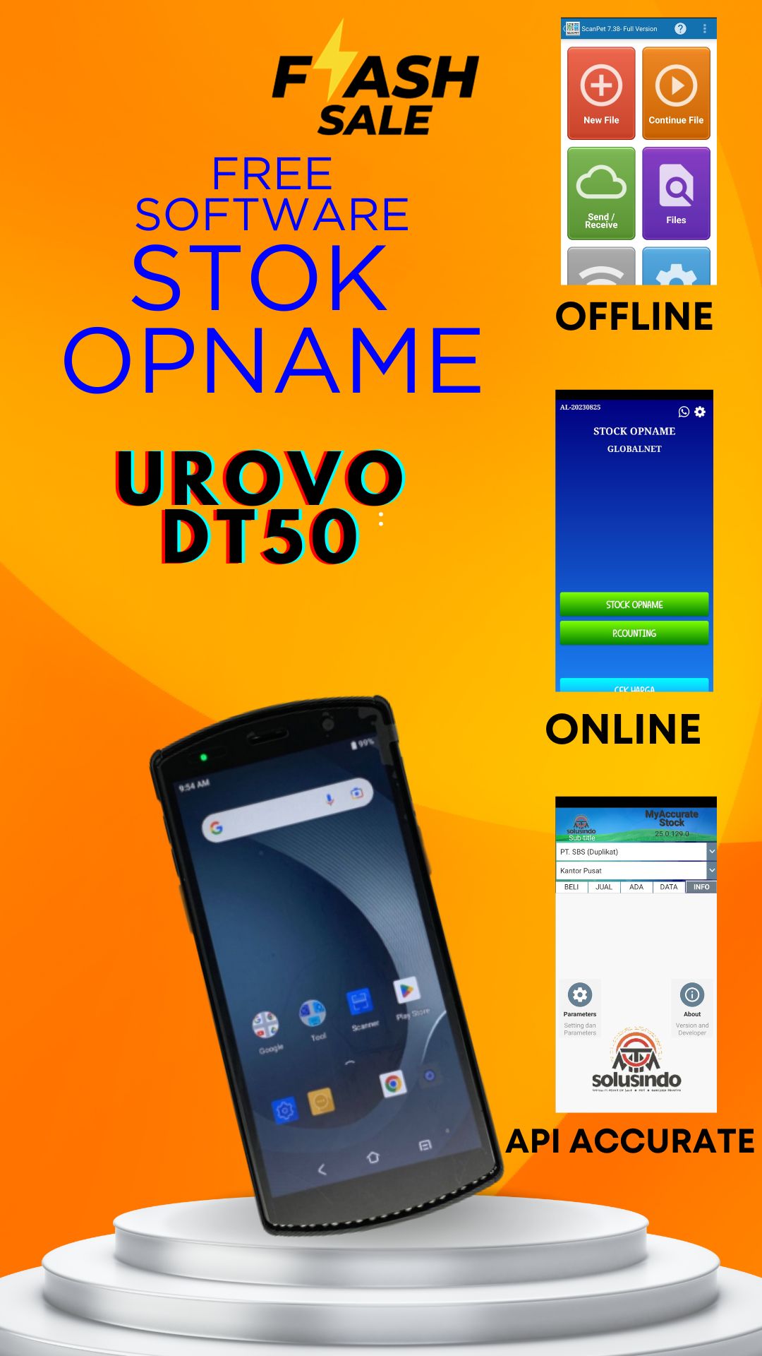 (PROMO) Urovo DT50 PDT + Aplikasi Stock Opname - MTM SOLUSINDO